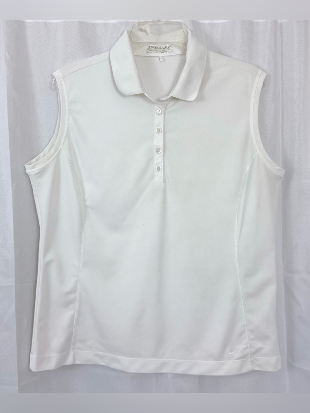 Nike Golf Fit Dry Women’s White Sleeveless Polo Tank Top 4 Button XL (16-18)